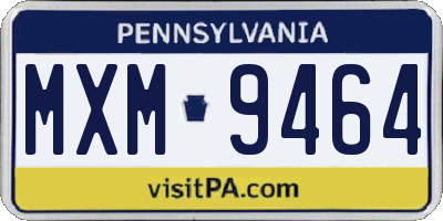PA license plate MXM9464