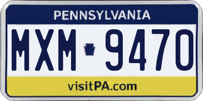 PA license plate MXM9470