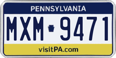 PA license plate MXM9471
