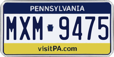 PA license plate MXM9475