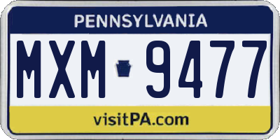 PA license plate MXM9477
