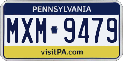 PA license plate MXM9479