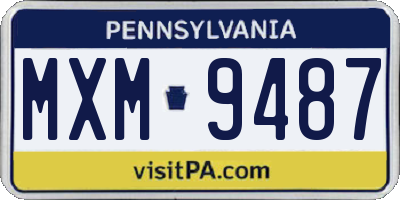 PA license plate MXM9487