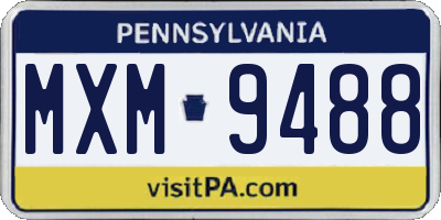 PA license plate MXM9488