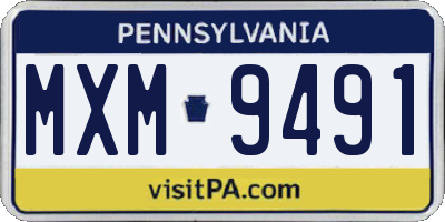 PA license plate MXM9491