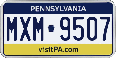 PA license plate MXM9507