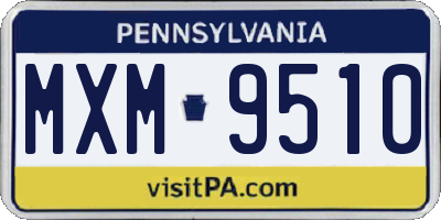 PA license plate MXM9510
