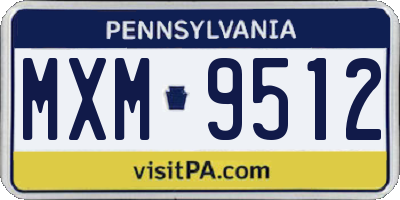 PA license plate MXM9512