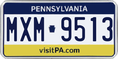PA license plate MXM9513