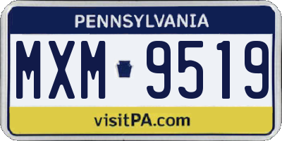 PA license plate MXM9519