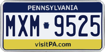 PA license plate MXM9525