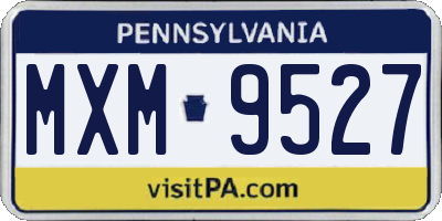 PA license plate MXM9527