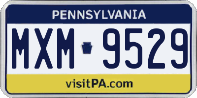 PA license plate MXM9529