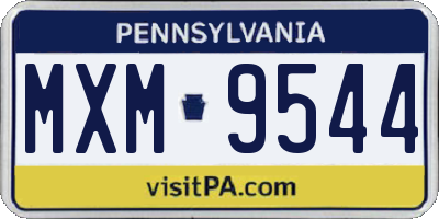 PA license plate MXM9544