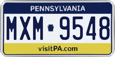 PA license plate MXM9548