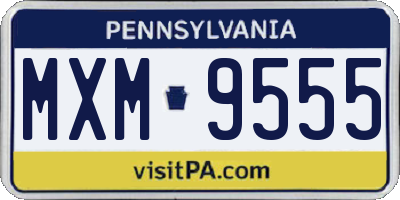 PA license plate MXM9555