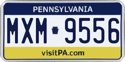 PA license plate MXM9556