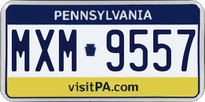 PA license plate MXM9557