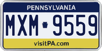 PA license plate MXM9559