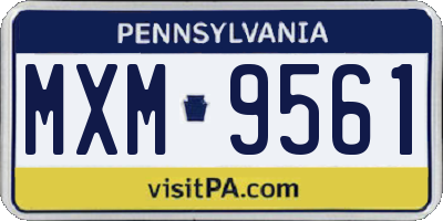 PA license plate MXM9561