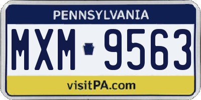 PA license plate MXM9563