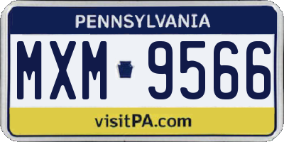 PA license plate MXM9566