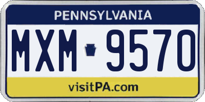 PA license plate MXM9570