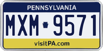 PA license plate MXM9571