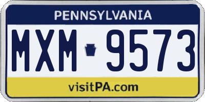 PA license plate MXM9573