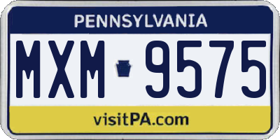 PA license plate MXM9575
