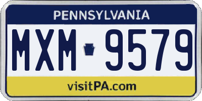 PA license plate MXM9579