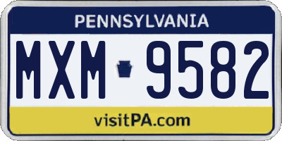 PA license plate MXM9582