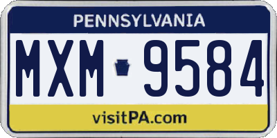 PA license plate MXM9584