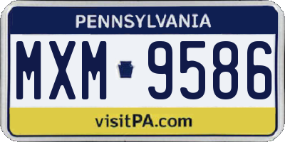 PA license plate MXM9586