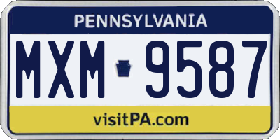 PA license plate MXM9587