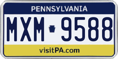 PA license plate MXM9588