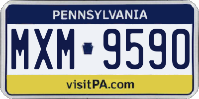 PA license plate MXM9590