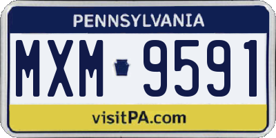 PA license plate MXM9591