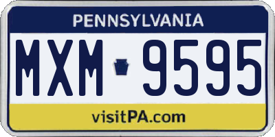 PA license plate MXM9595