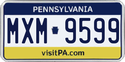 PA license plate MXM9599