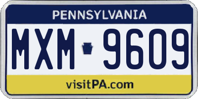 PA license plate MXM9609