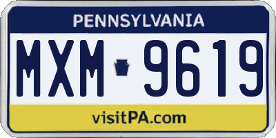 PA license plate MXM9619