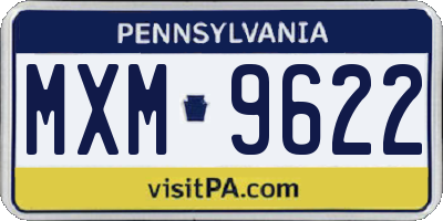 PA license plate MXM9622