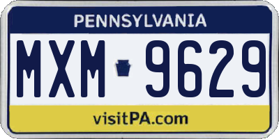 PA license plate MXM9629