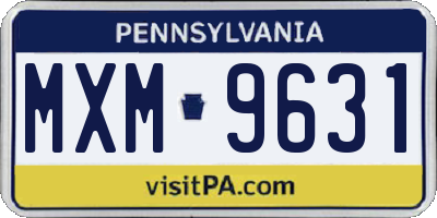 PA license plate MXM9631