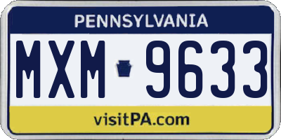 PA license plate MXM9633