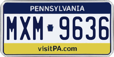 PA license plate MXM9636