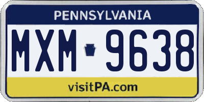 PA license plate MXM9638