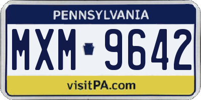 PA license plate MXM9642