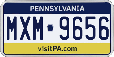 PA license plate MXM9656